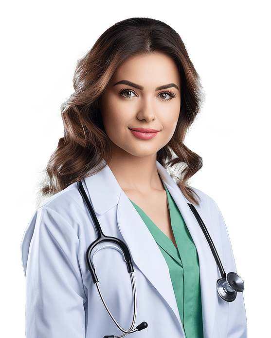 Female medical professional using a tablet